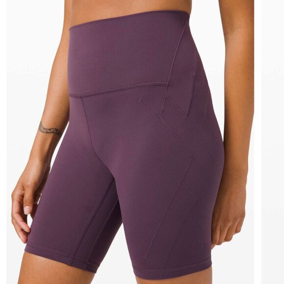 Lululemon Nulu Fold High-Rise Yoga Short 8" Grape Thistle Size 2 - Picture 2 of 6